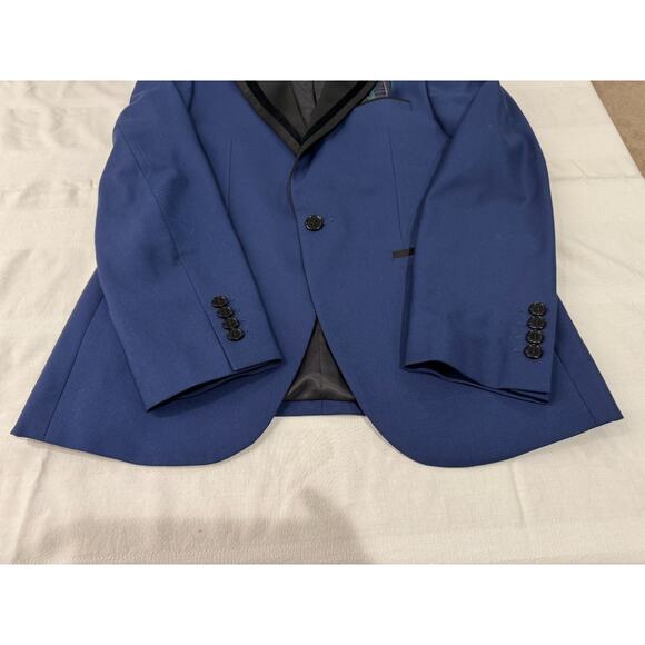 Mens 36S Lineage Blue Black Formal Tuxedo Jacket Blazer Sport Coat Stretch - Picture 6 of 13